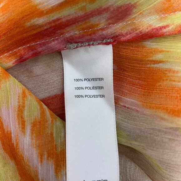 Chicos Womens Size 2 US 12 L Summer Ikat Moria Top Multicolor Sheer Blouse - Picture 13 of 15